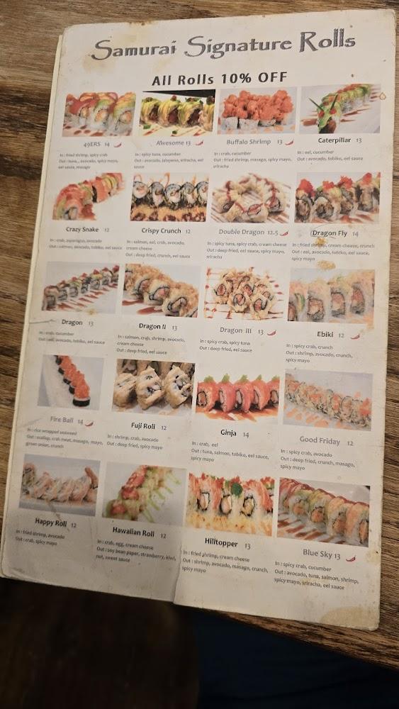 Samurai Steak and Sushi Menu image 3